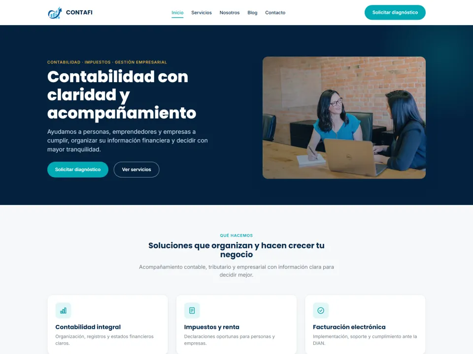 Sitio web de Contafi