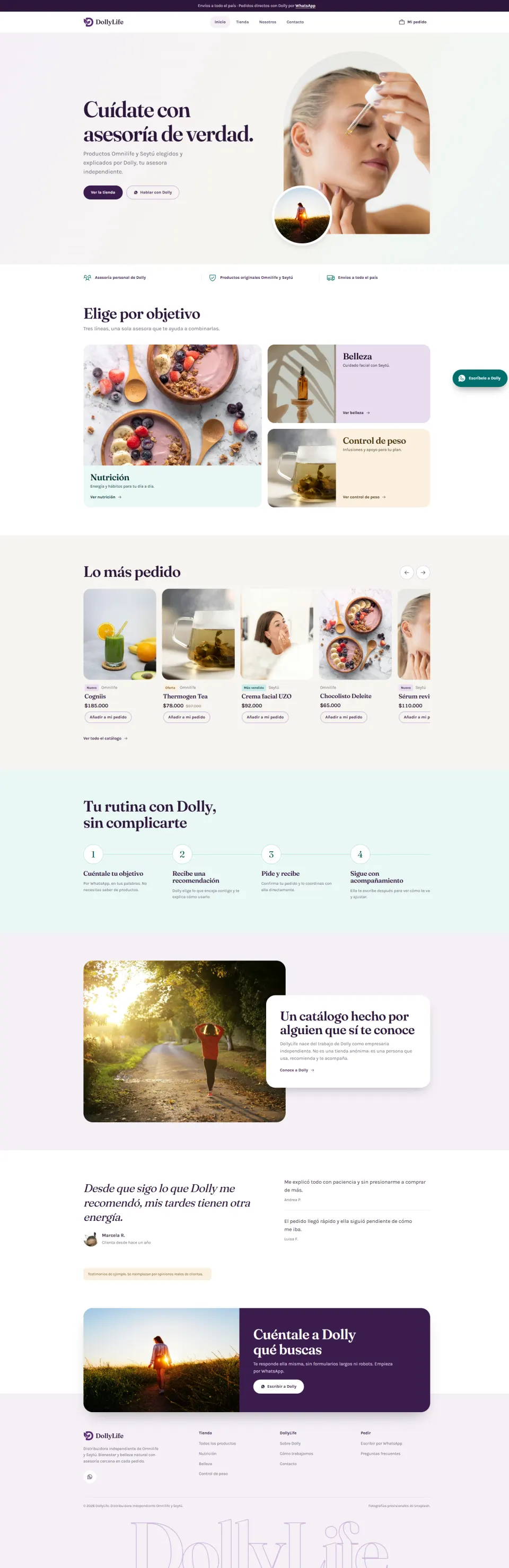 Página de inicio de DollyLife
