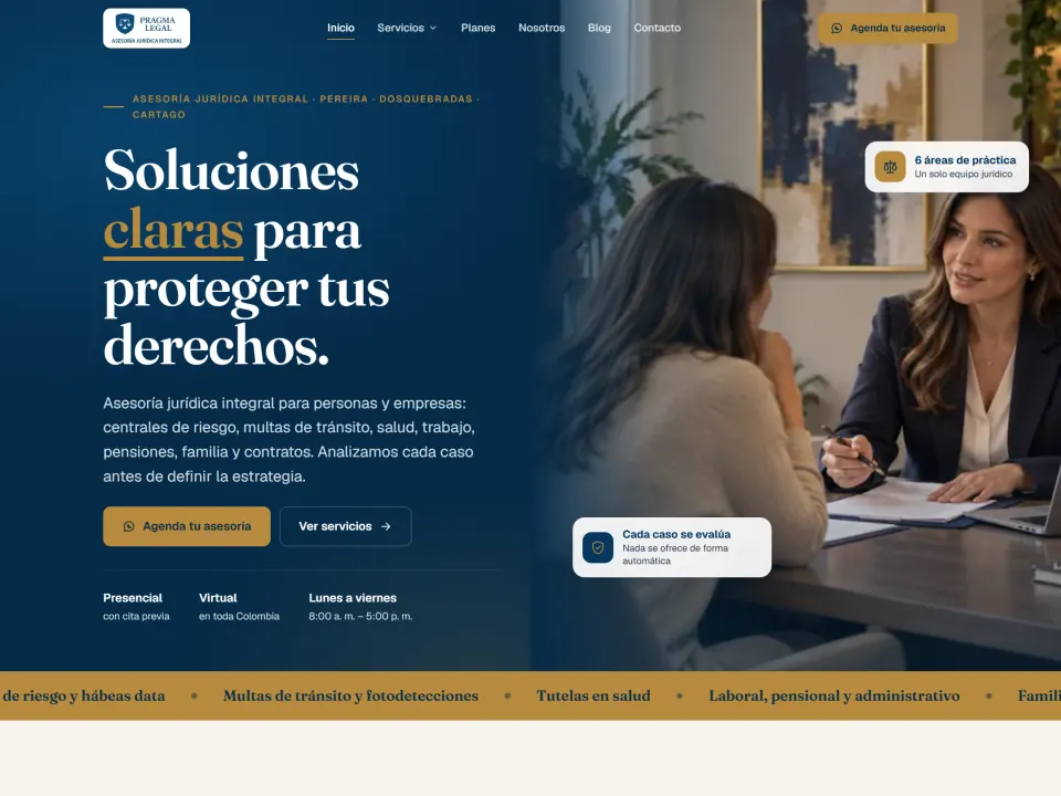 Sitio web de Pragma Legal